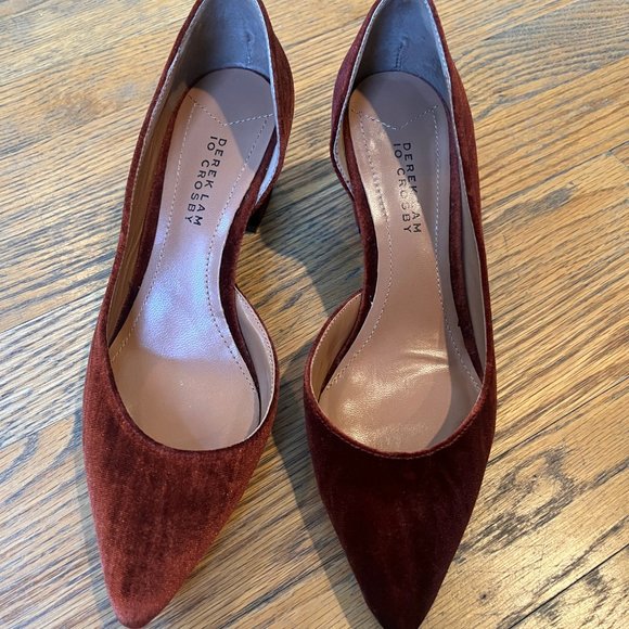 Derek Lam 10 Crosby Willa Velvet Dress Pump Block Heels - Color Rust - Size 6.5 - Picture 2 of 4